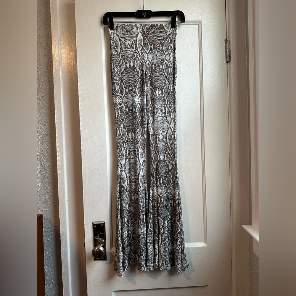 Somewhere in LA flared snake print pants